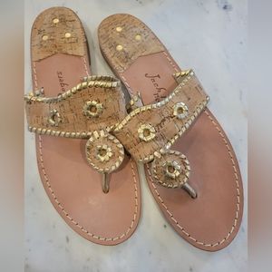 Jack Rogers cork and gold sandals